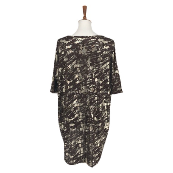 LuLaRoe Gold Bronze Metallic Irma Tunic Top - Picture 4 of 8